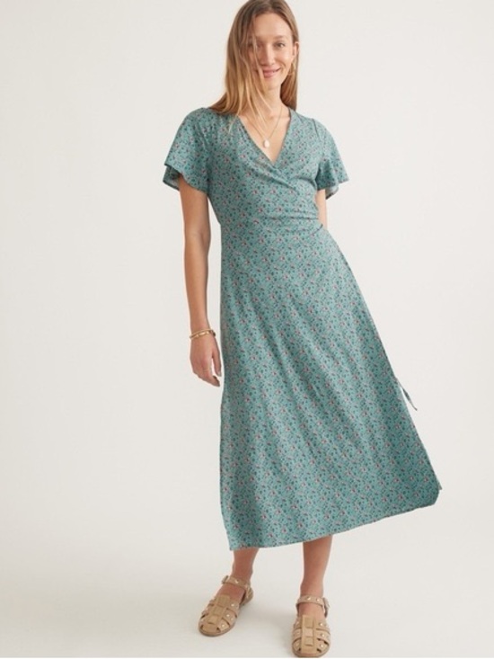 Marine Layer Dresses & Skirts - NWT Marine Layer Emlyn Midi Wrap Dress Deep Sea Floral